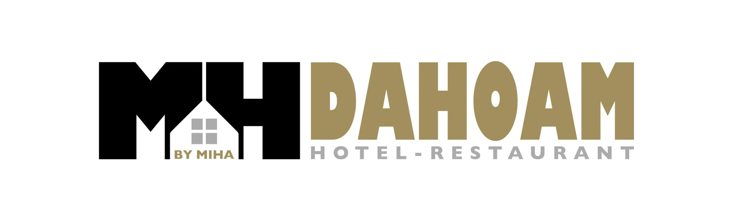 Logo von Dahoam Hotel-Restaurant, Design in Schwarz und Gold